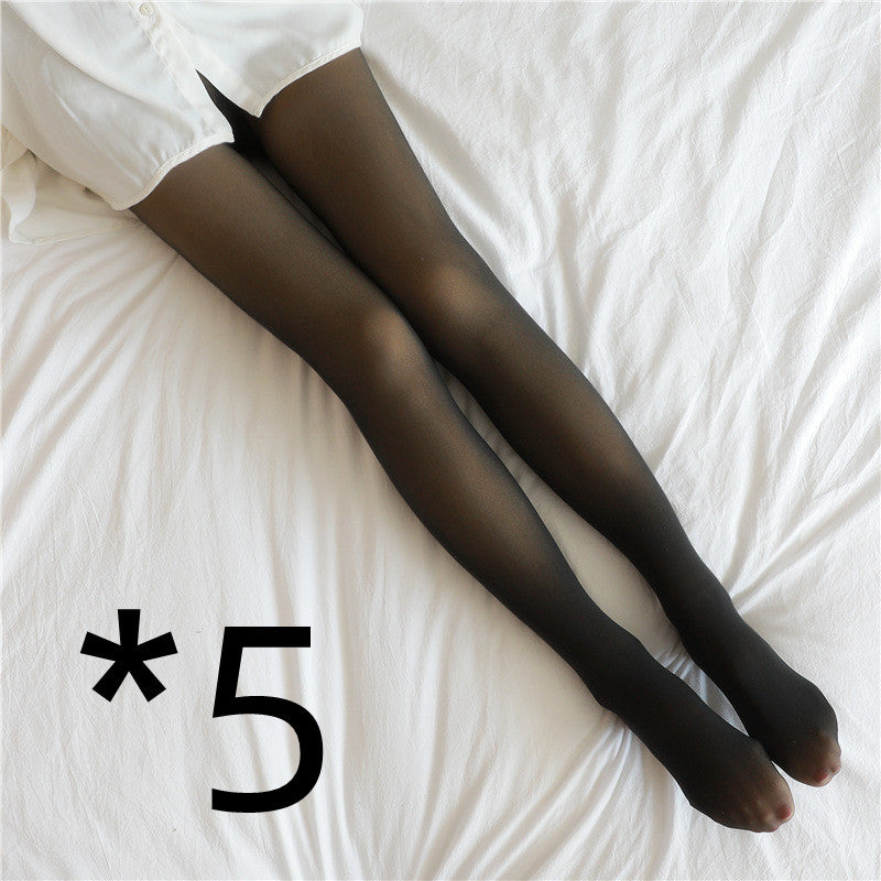 Fake skin Translucent Plus Size Leggings Fleece Lined Tights Fall And Winter Warm Fleece Pantyhose Women Fleece Lined Pantyhose Thermal Winter Tights