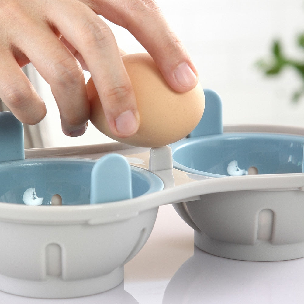 1Pc Egg Poachers Perfectly Cooked Egg Boiler Cup Egg Skillet Kitchen Steamed Egg Set Double Cooking Tools Microwave Ovens