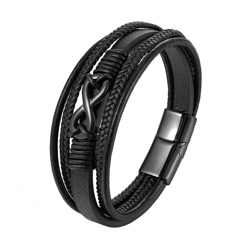 Pulsera de cuero 'Infini' para hombre