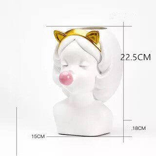 Succulent plant pot interior decoration flower pot Bubble Girl (Bunny)(cat)