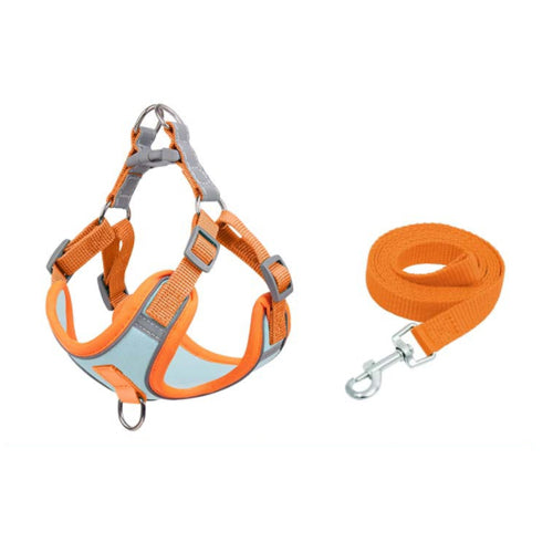 2Pcs Vest style dog harness small dog reflective rope