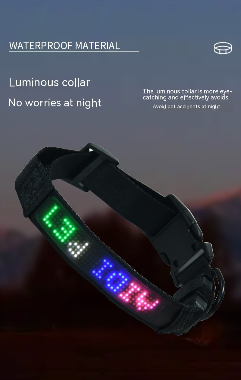 Pet Supplies Smart Tracking Device Mobile Phone APP Control Anti-lost LED brightup led display collar