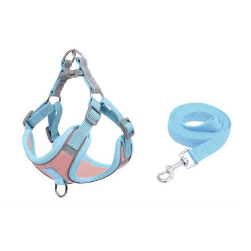 2Pcs Vest style dog harness small dog reflective rope