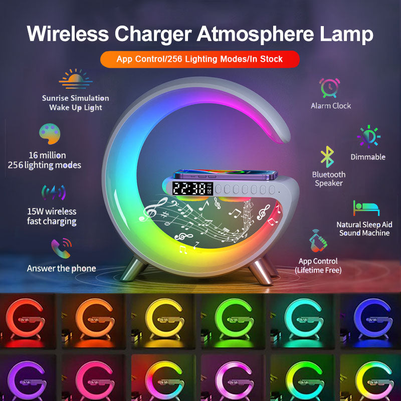 MOONCAVE LIGHT WIRELESS CHARGER AND SPEAKER WITH CLOCK