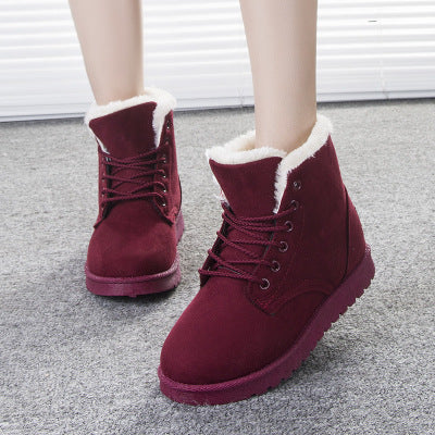 Winter Snow Boots Lace Up Shoes Women Plush Suede Ankle UG lovers