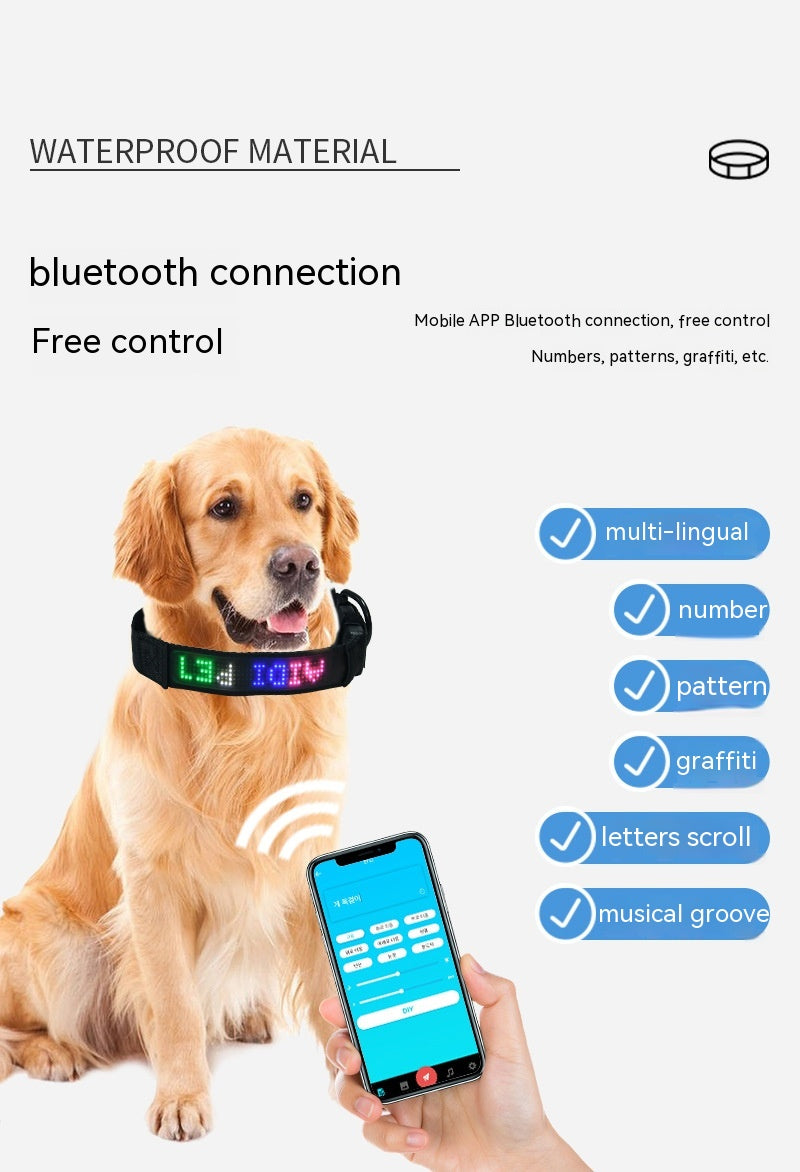 Pet Supplies Smart Tracking Device Mobile Phone APP Control Anti-lost LED brightup led display collar