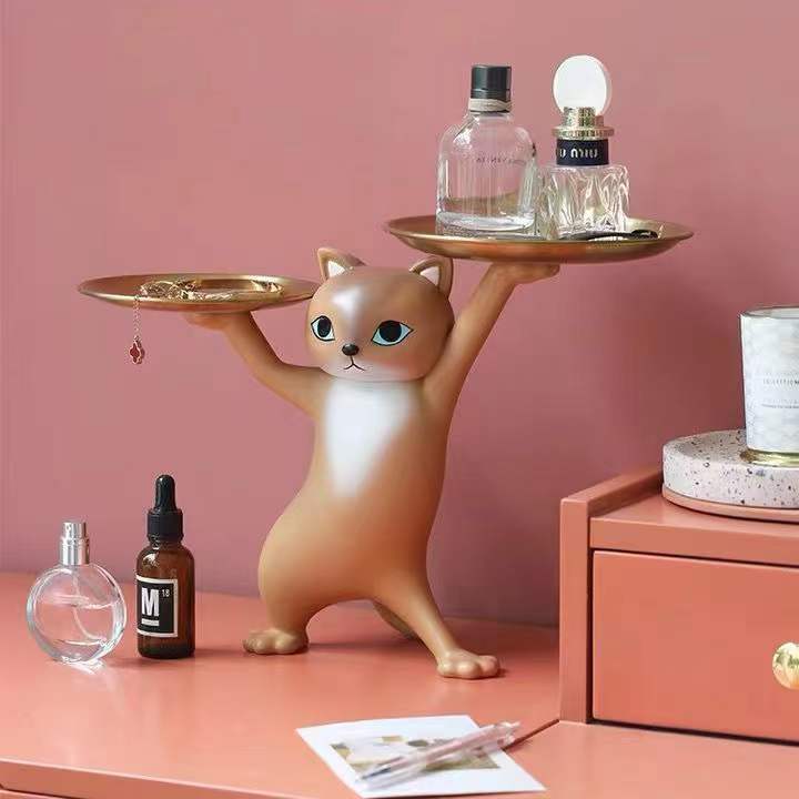 Modern Cat Side Table Floor Resin Figurine exclusive decor cat lovers