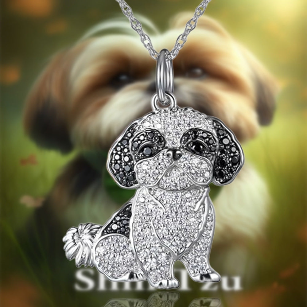 Shih Tzu Pendant Zinc Alloy Die Casting Puppy Necklace