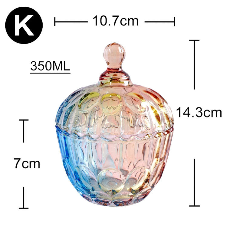 European style storage jar colorful glass candy jar