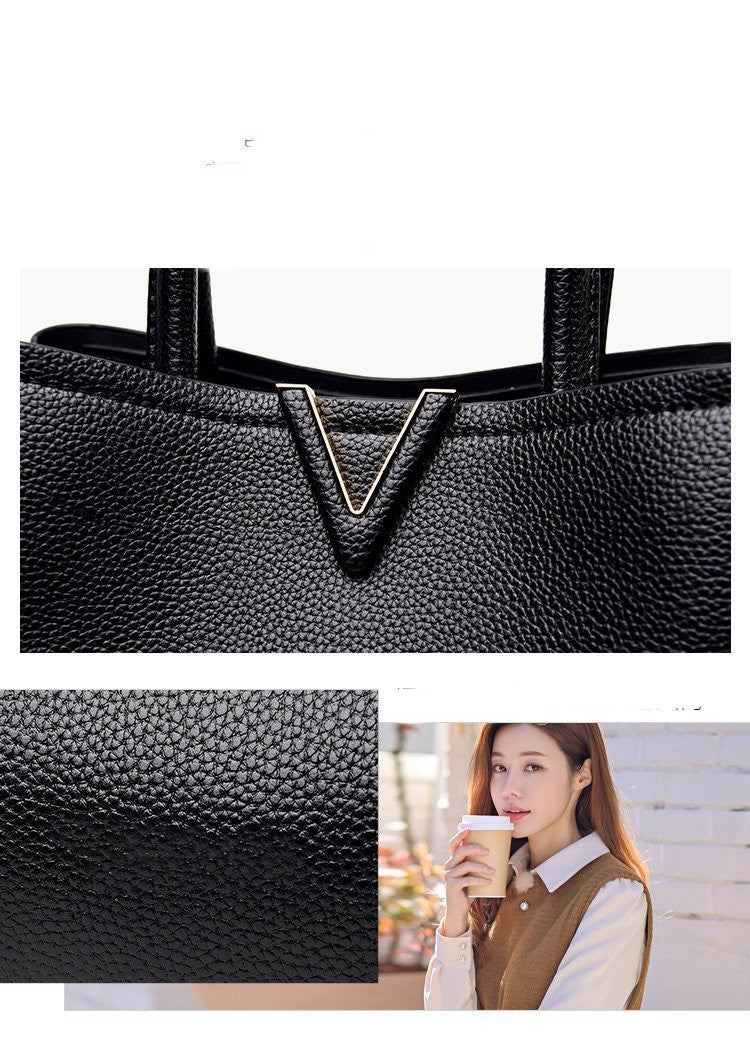 Leather Soft Surface Portable And Fashion Three Interlayer Large Capacity Totes