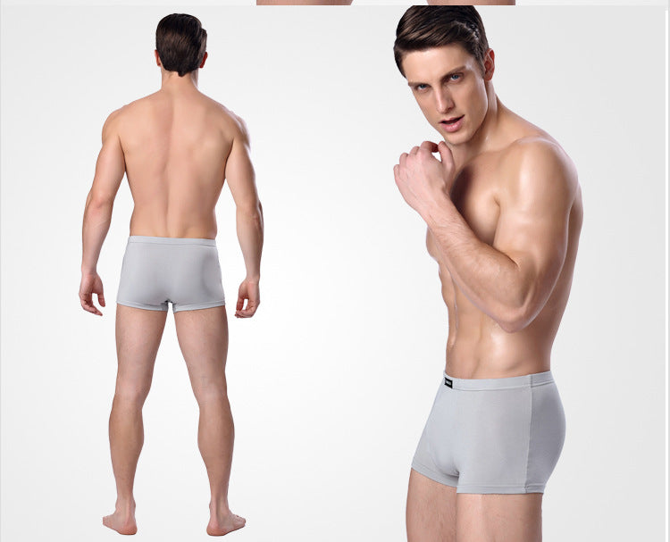 Men's Underwear Solid Color Men's Boxer Shorts Mid Waist Modal Boxer Underwear Youth Short Underpants Manufacturer Wholesale