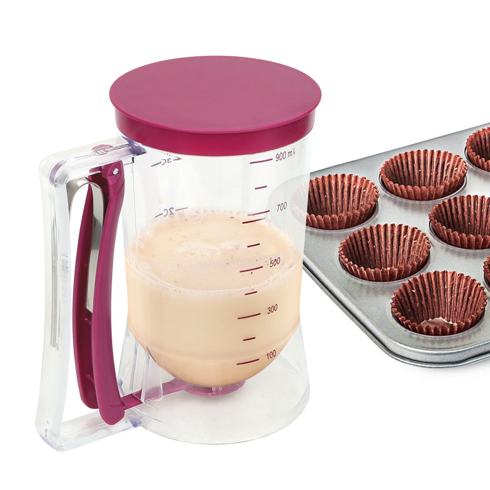 Manual Mixer Dispenser Blender Tool Pancake Cupcake Waffle Batter Maker Machine