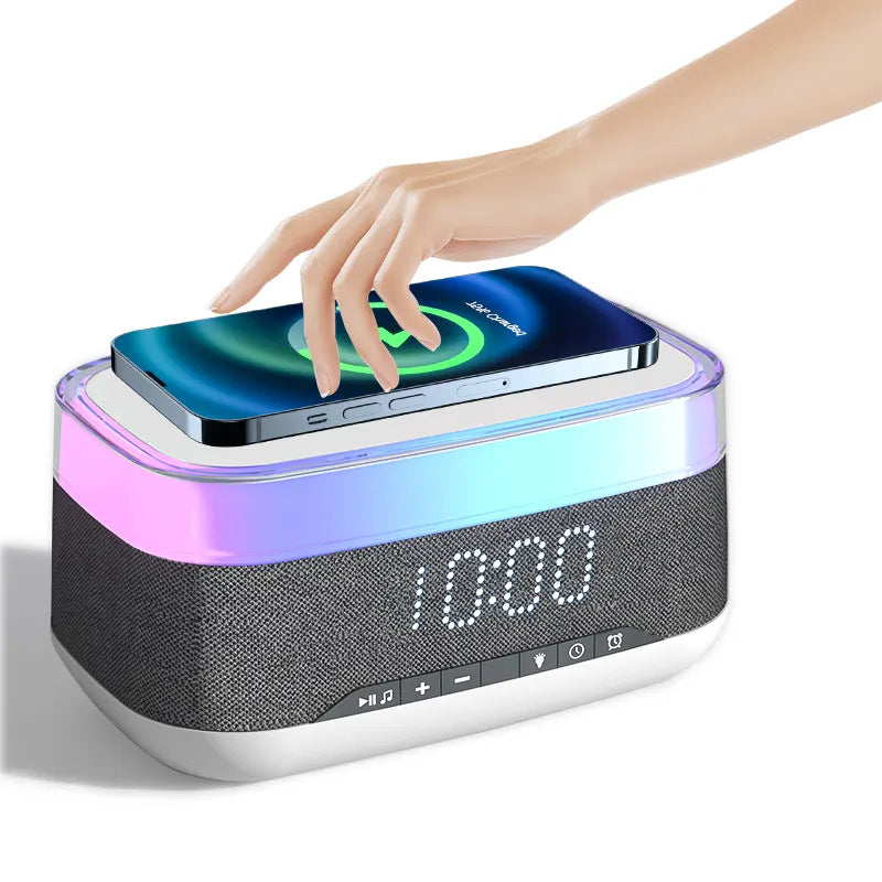 Multifunctional Wireless Charger Fast Charging Clock Alarm Clock Bluetooth Speaker Atmosphere Night Light