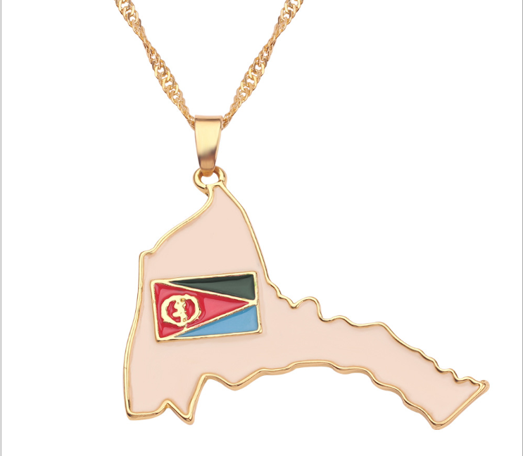 Necklace of geographical maps of the world country necklace