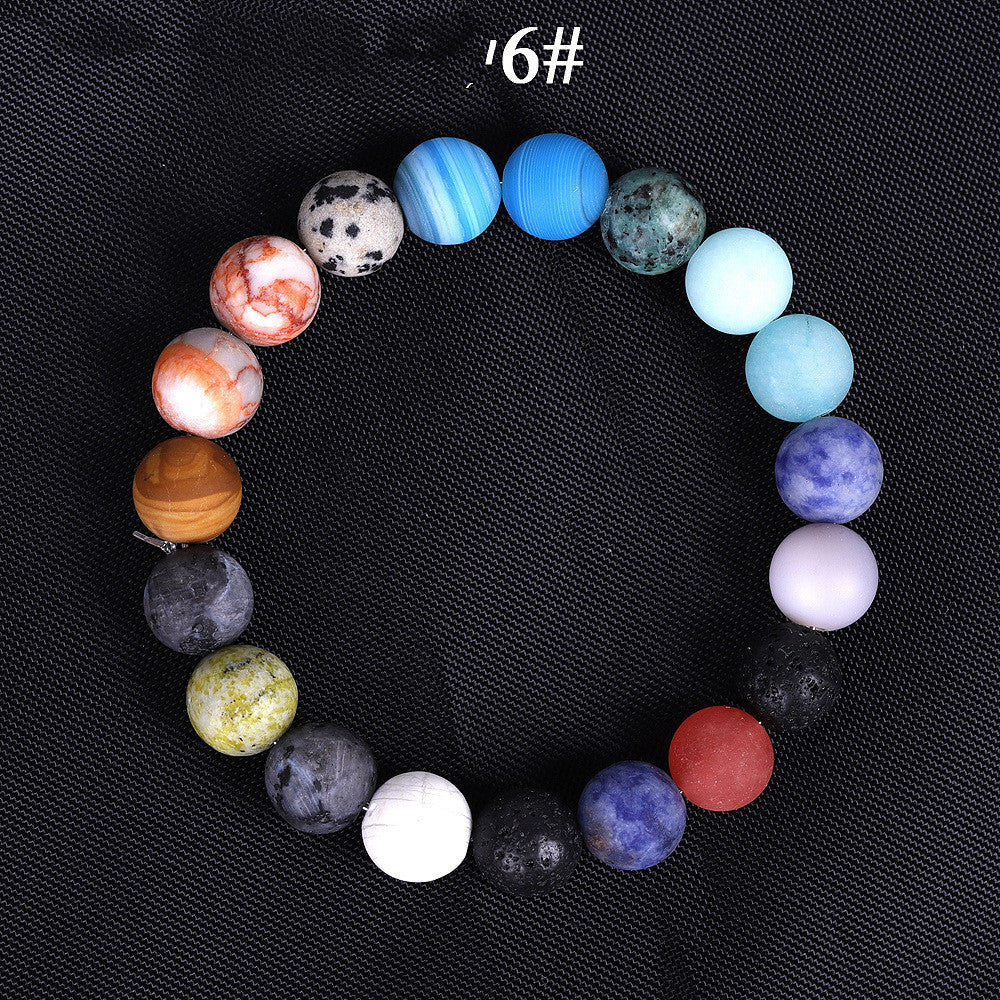 Solar System Eight Stone Planet Bracelet Planets Natural Stone Mala Bead Strand Bracelet For Men Women Handmade Universe Solar Chakra Bracelet Jewelry planet bracelet