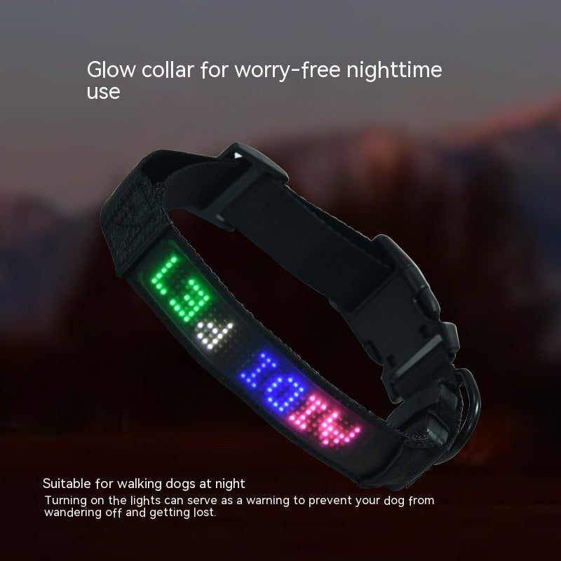 Pet Supplies Smart Tracking Device Mobile Phone APP Control Anti-lost LED brightup led display collar