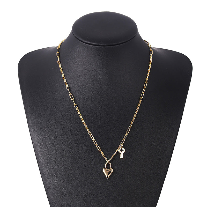 Ladies 14K Real Gold European And American Temperament Female Retro Clavicle Chain