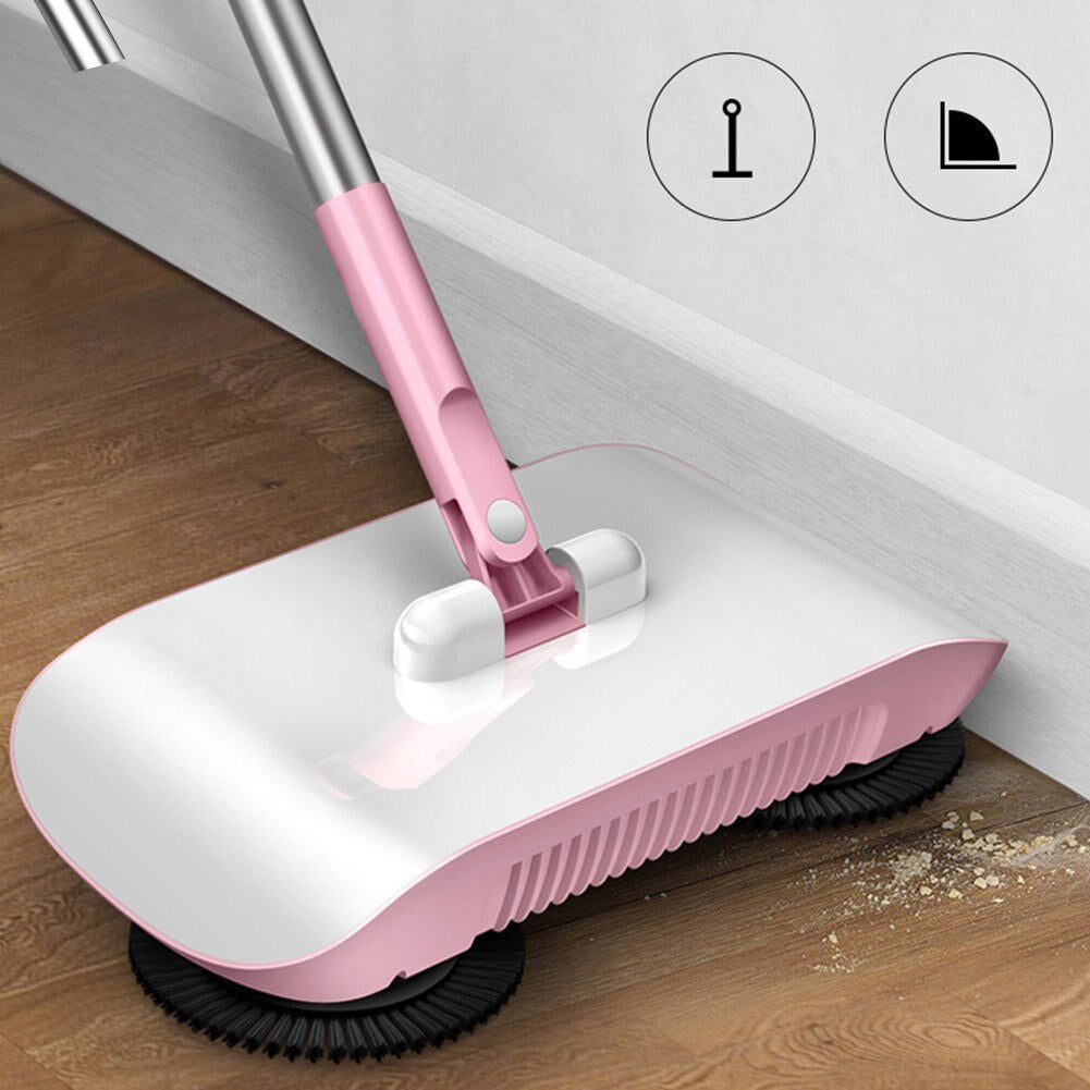 Hand Push Sweeper, Household Hand Sweeping Machine, Non Electric Sweeper Mop Broom Dustpan Floor Cleaning Tools for Cleaning Hair, Fruit Shell, Dust