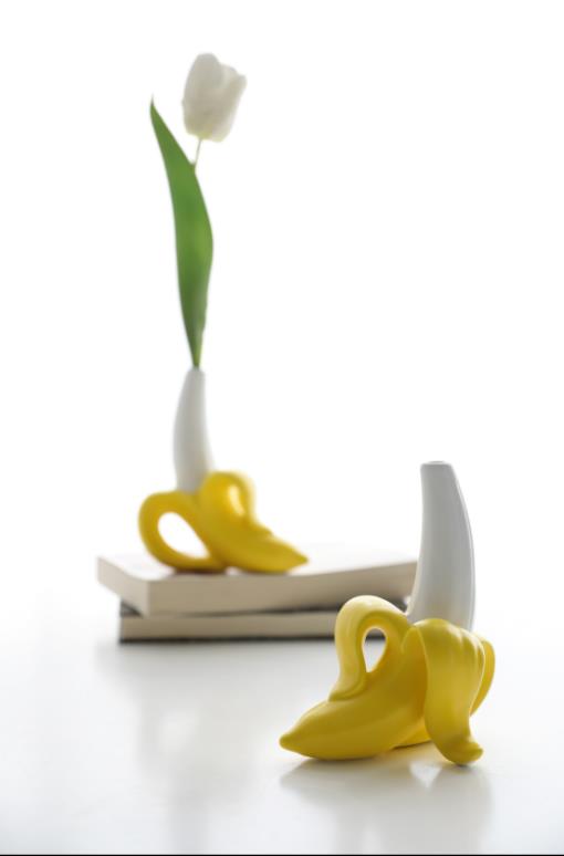 Real Ceramic Banana Vase Hydroponic Flower Arrangement