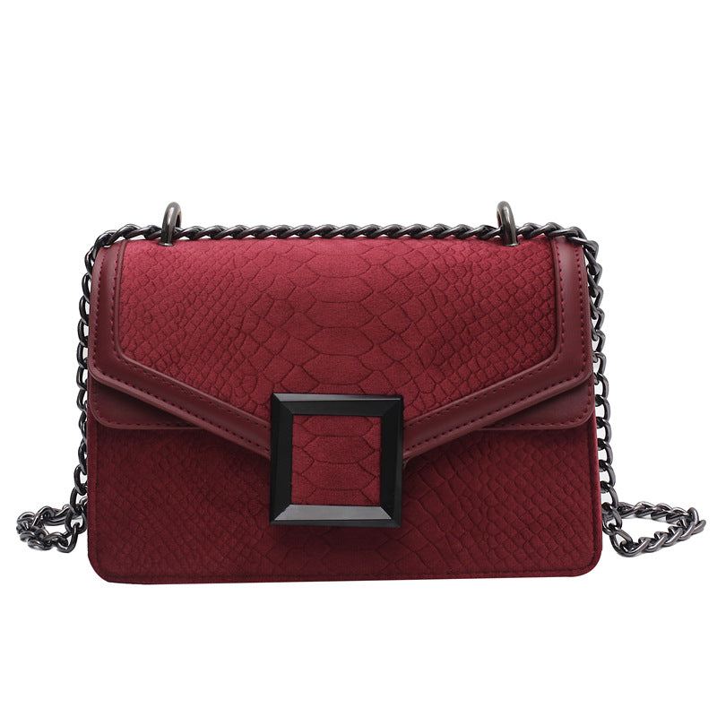 Square Crossbody Bag New High-quality Matte Leather Women's Designer Handbag snake pattern