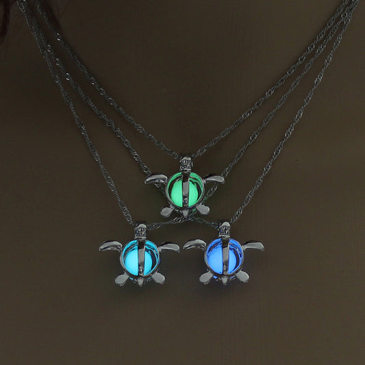 Glow-in-the-dark multi-color Turtle hollow-out diy necklace