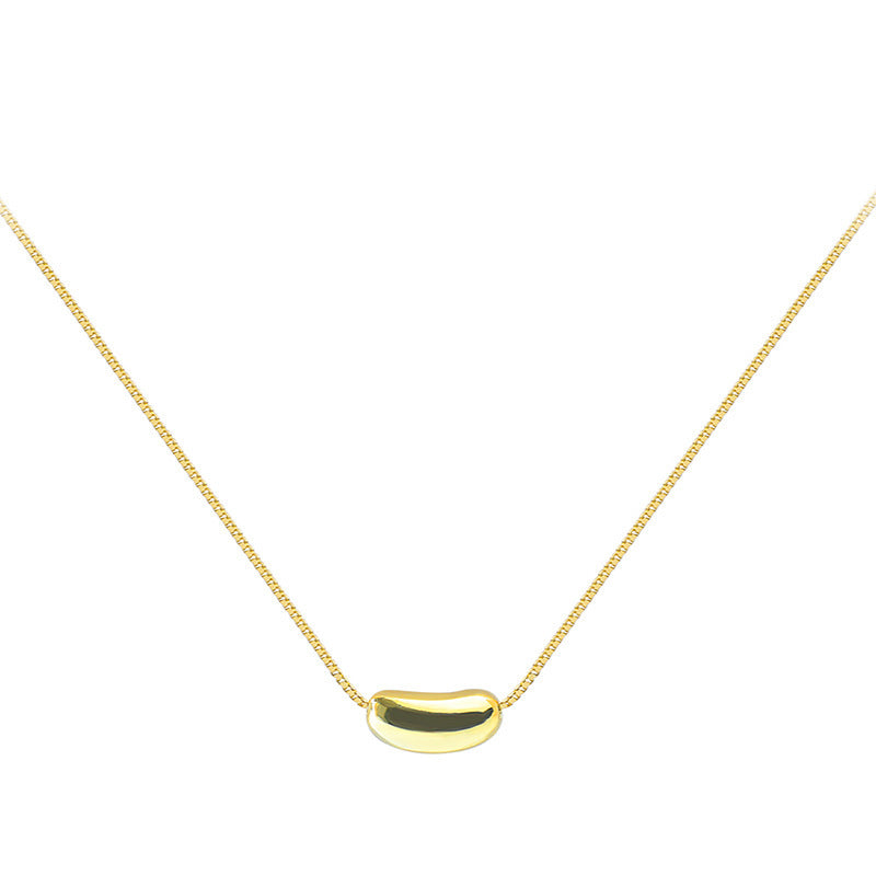 Bean design Pendant Real Gold Plated Bean Pendant Necklace