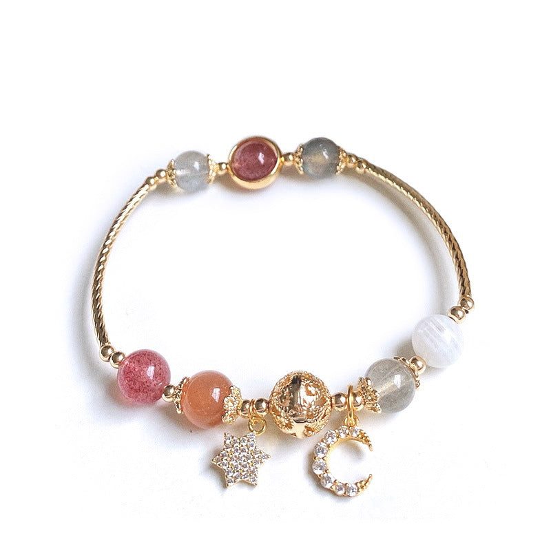 Pulsera de Labradorita y Cuarzo Fresa – Calmante