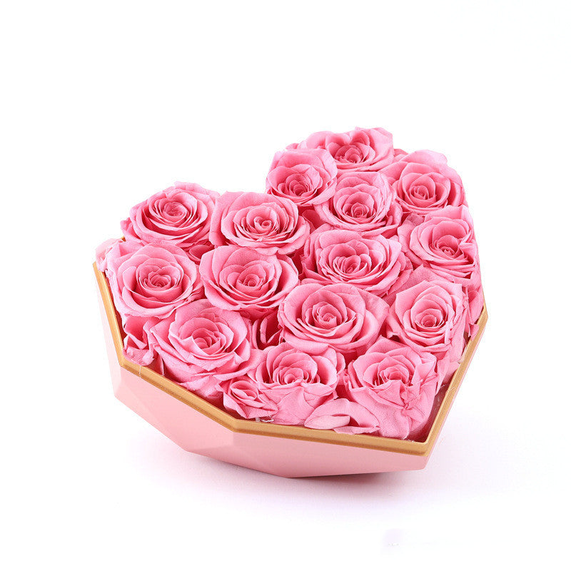 Forever Roses in Acrylic Heart Diamond Box