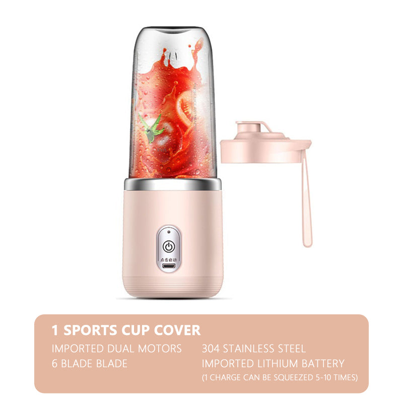 6 Blades Portable Juicer Cup Portable Blender, USB Rechargeable Mini Personal Blender For Shakes And Smoothies, Electric Fruit Veggie Juicer