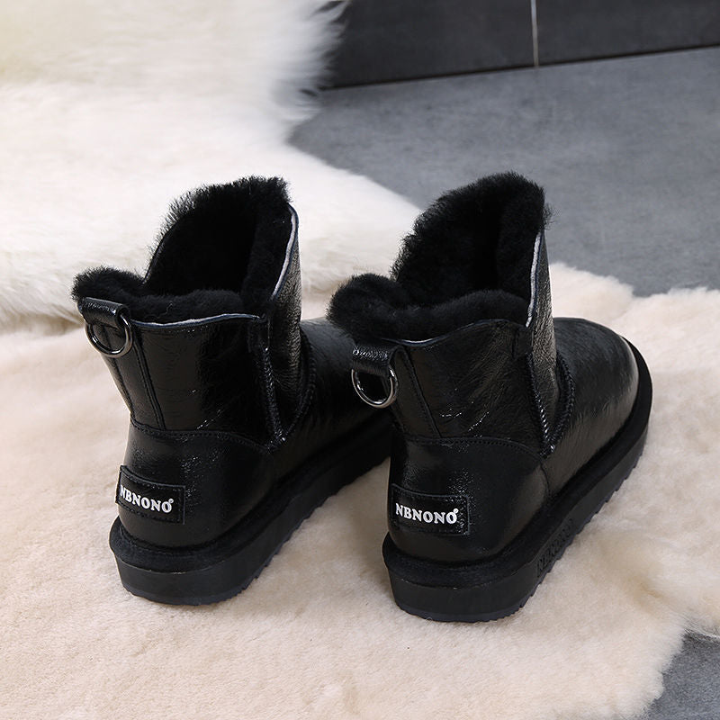 Plush Thickened Warmth And Non-slip Fur Cotton Shoes