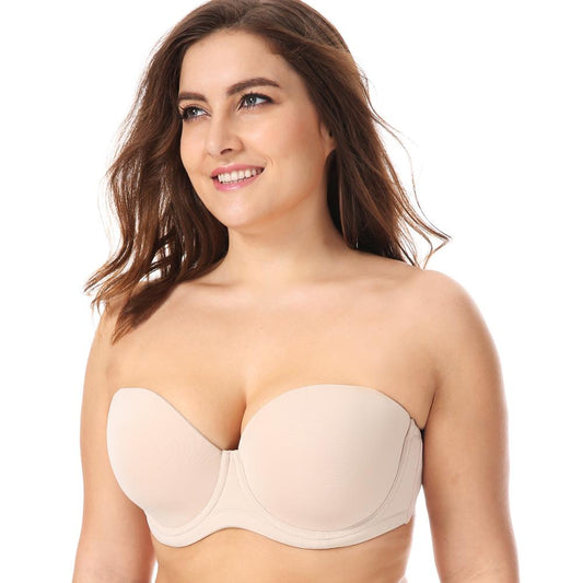 DELIMIRA Womens Underwire Contour Full Coverage Strapless Bra push up