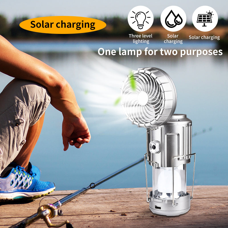 Solar Fan Light Rechargeable Emergency Tent Light Camping Light portable fan