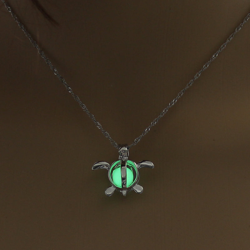 Glow-in-the-dark multi-color Turtle hollow-out diy necklace