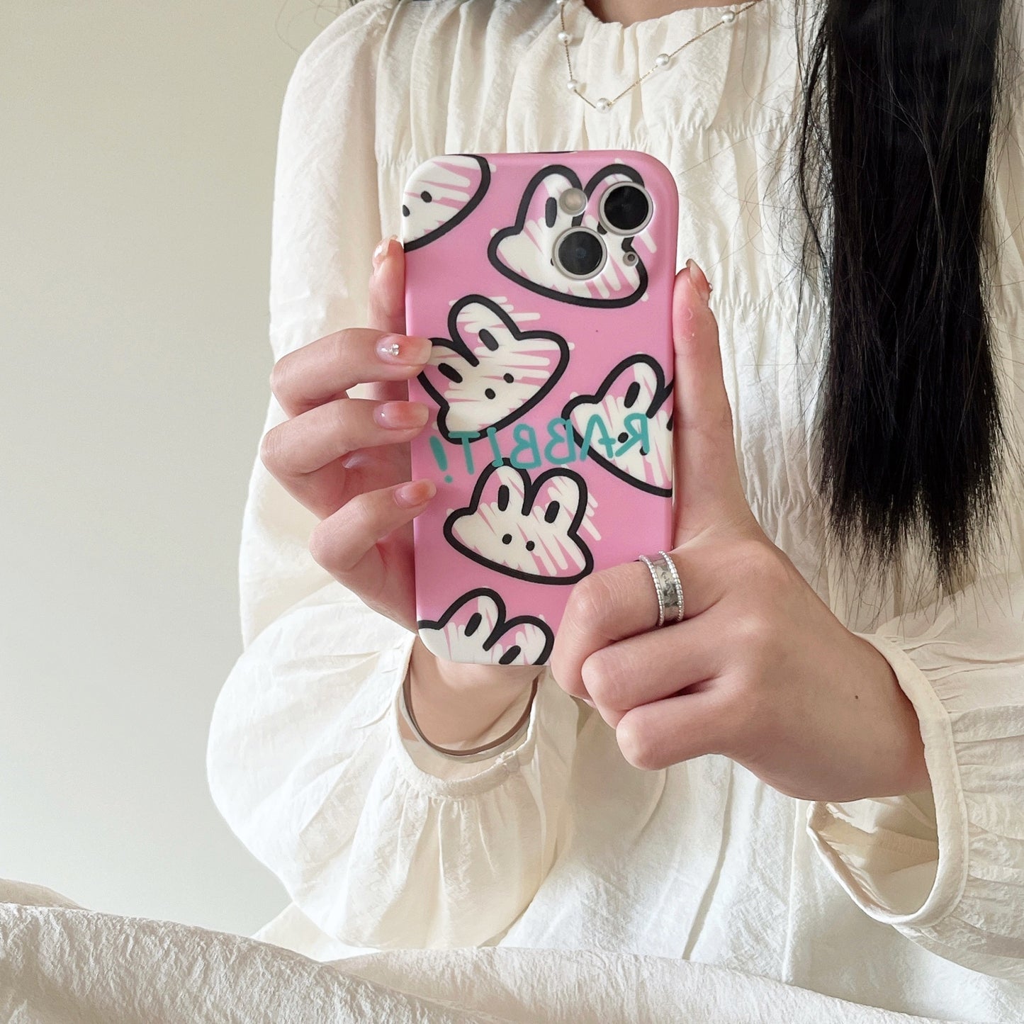 Lovely Graffiti Liquid Silicone Phone Case