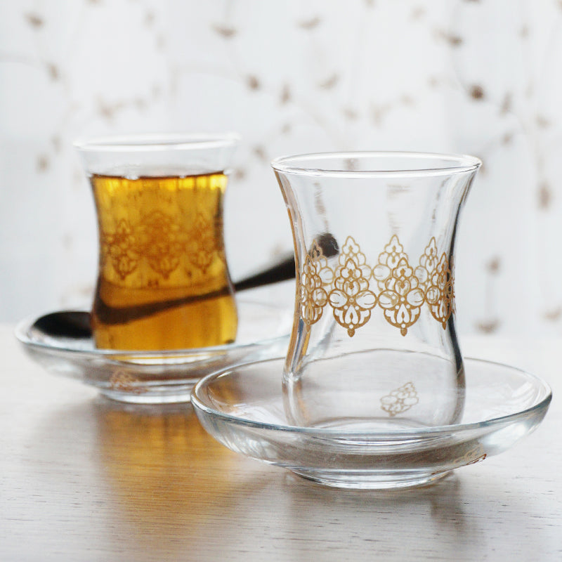 Turkey Tulip Glass Dish Tea Set