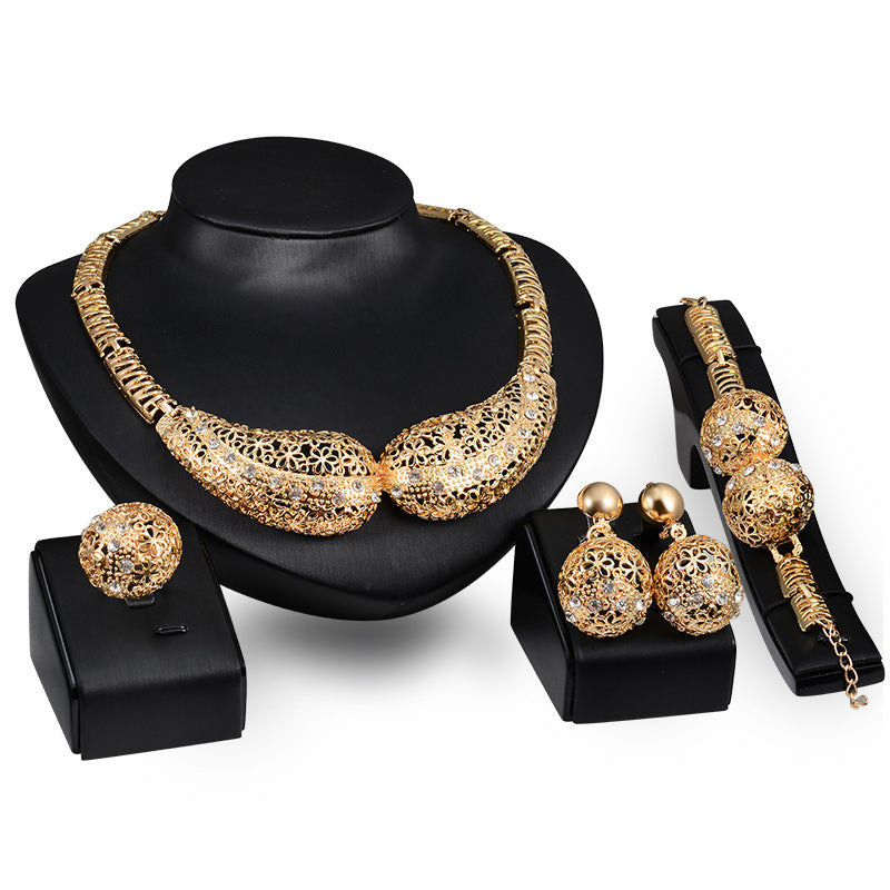 Four-piece Set Of Explosive Alloy Necklace And Earring