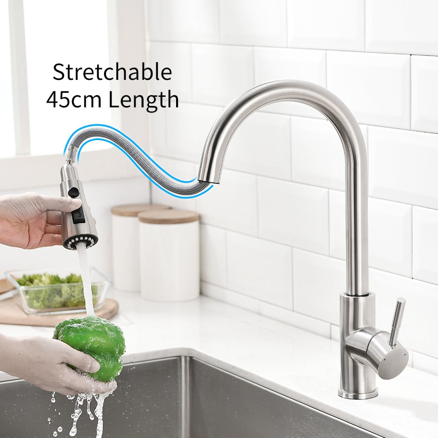 Smart Touch Kitchen Faucets Crane For Sensor Kitchen Water Tap Sink Mixer Rotate Touch Faucet Sensor Water