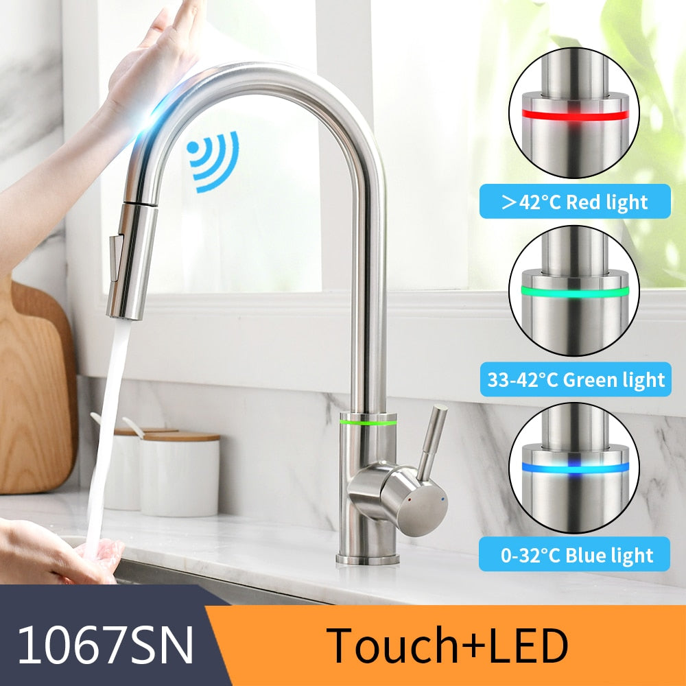 Smart Touch Kitchen Faucets Crane For Sensor Kitchen Water Tap Sink Mixer Rotate Touch Faucet Sensor Water