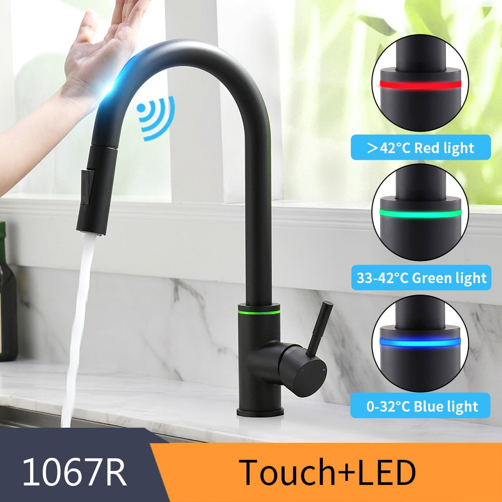 Smart Touch Kitchen Faucets Crane For Sensor Kitchen Water Tap Sink Mixer Rotate Touch Faucet Sensor Water