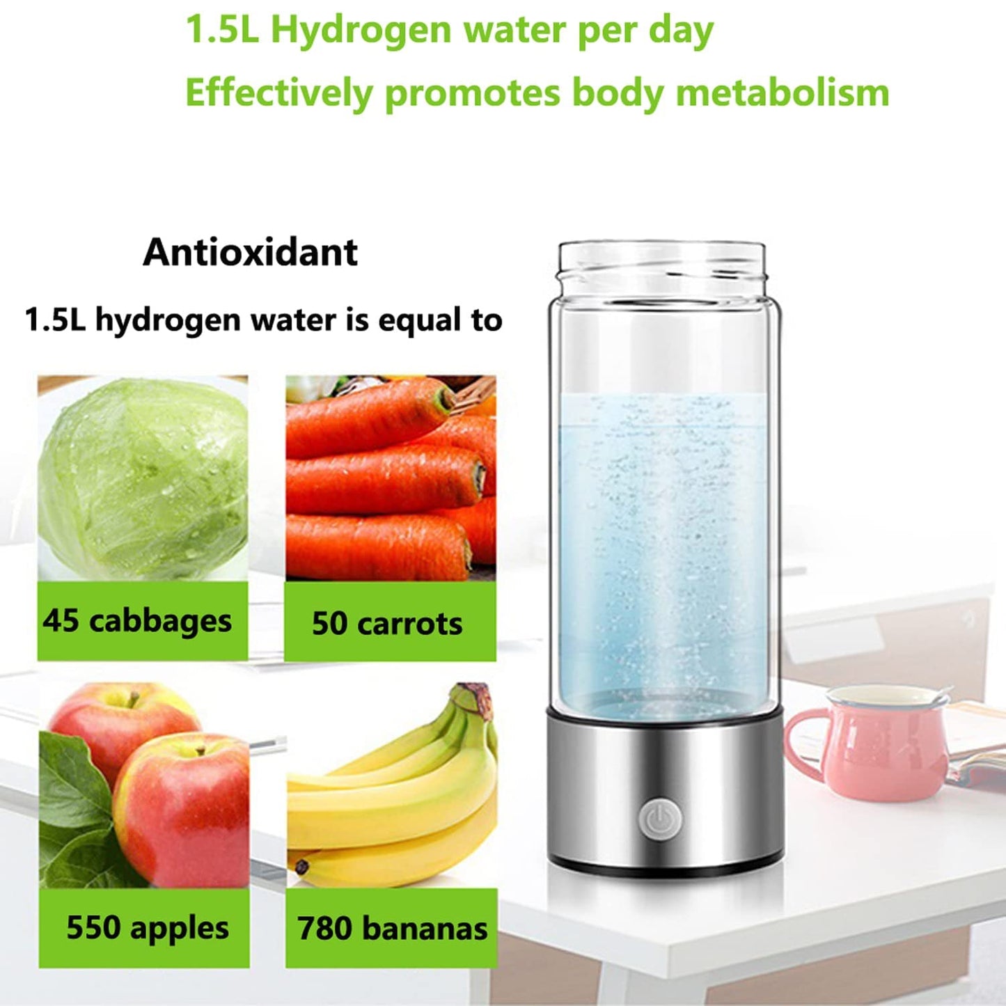 Rechargeable Quantum Hydrogen-rich Water AquaRevive Water Elixir