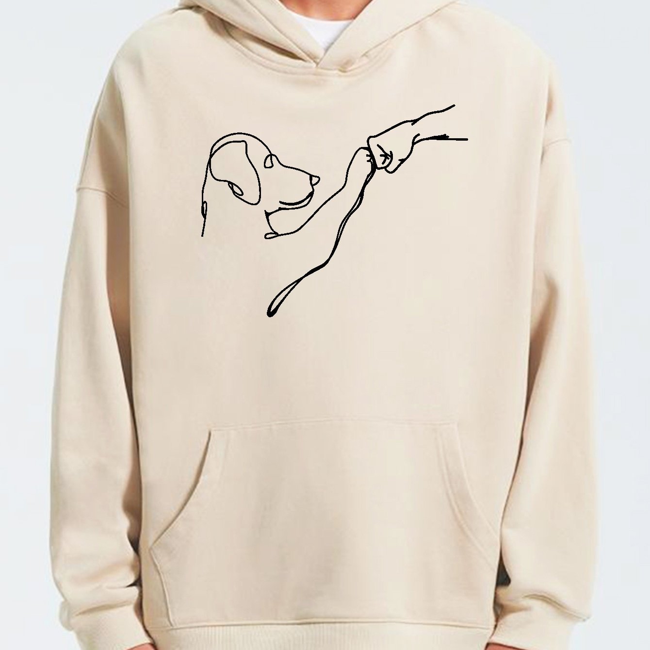 Dog And Man Printed Hoodie