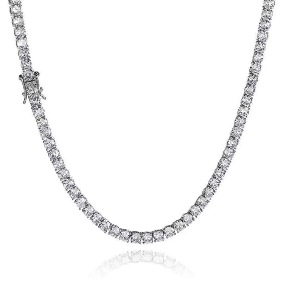 2MM-4MM VVS Moissanite Tennis Chain 925 Silver with moisinate certificate card