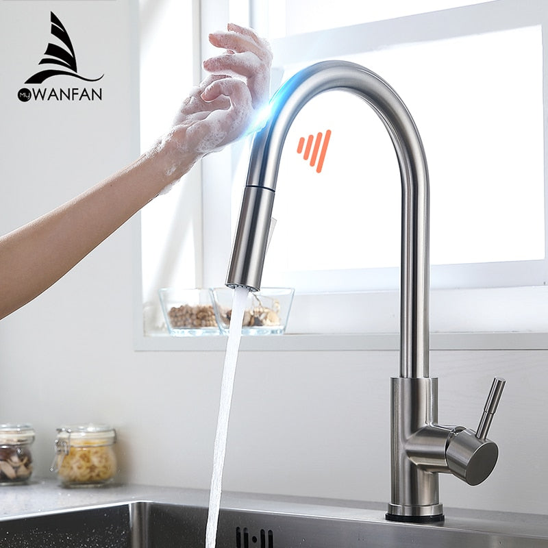 Smart Touch Kitchen Faucets Crane For Sensor Kitchen Water Tap Sink Mixer Rotate Touch Faucet Sensor Water