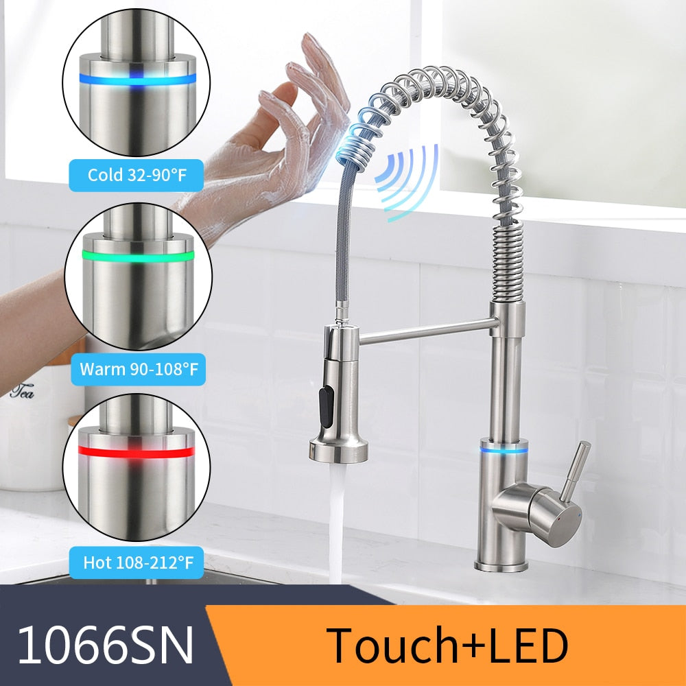 Smart Touch Kitchen Faucets Crane For Sensor Kitchen Water Tap Sink Mixer Rotate Touch Faucet Sensor Water