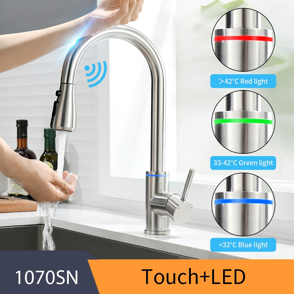 Smart Touch Kitchen Faucets Crane For Sensor Kitchen Water Tap Sink Mixer Rotate Touch Faucet Sensor Water