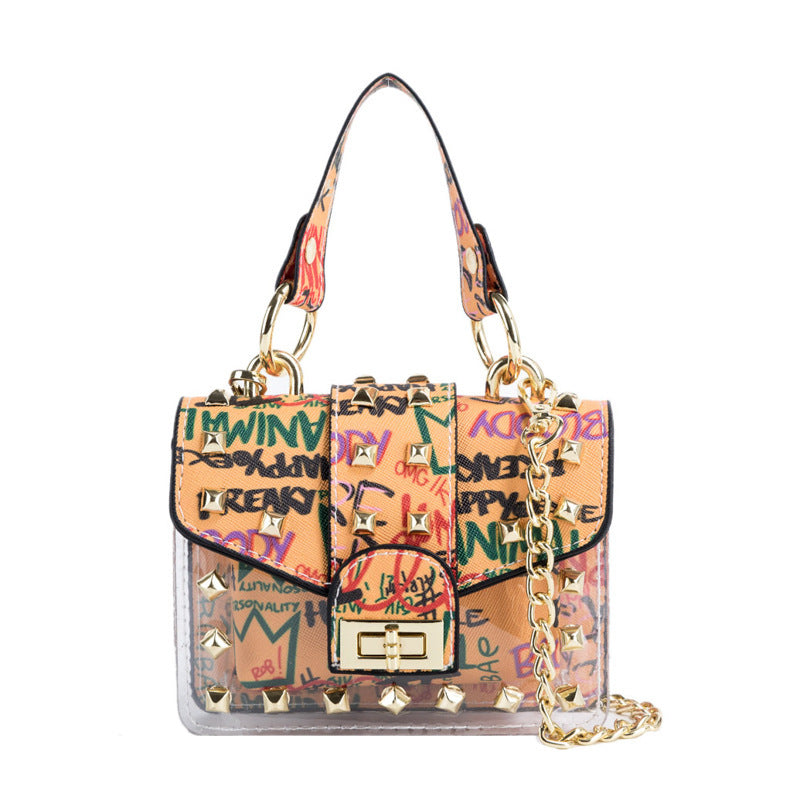 Female Graffiti Print Portable Picture Bag