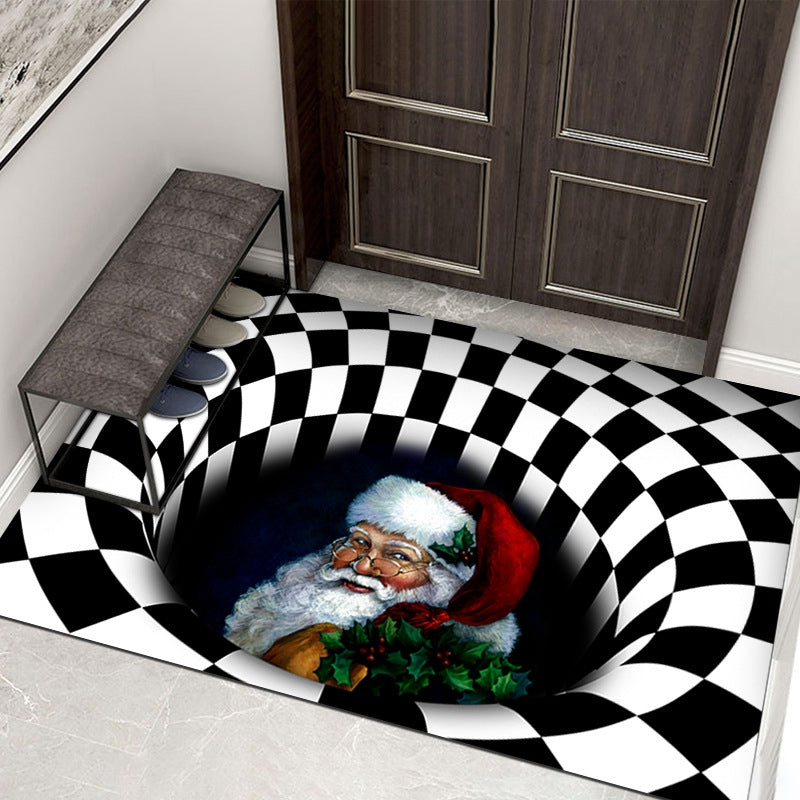 Pet Funny Mat Pad Trap Vision Carpet 3D Geometric Stereoscopic Illusion Floor Mat