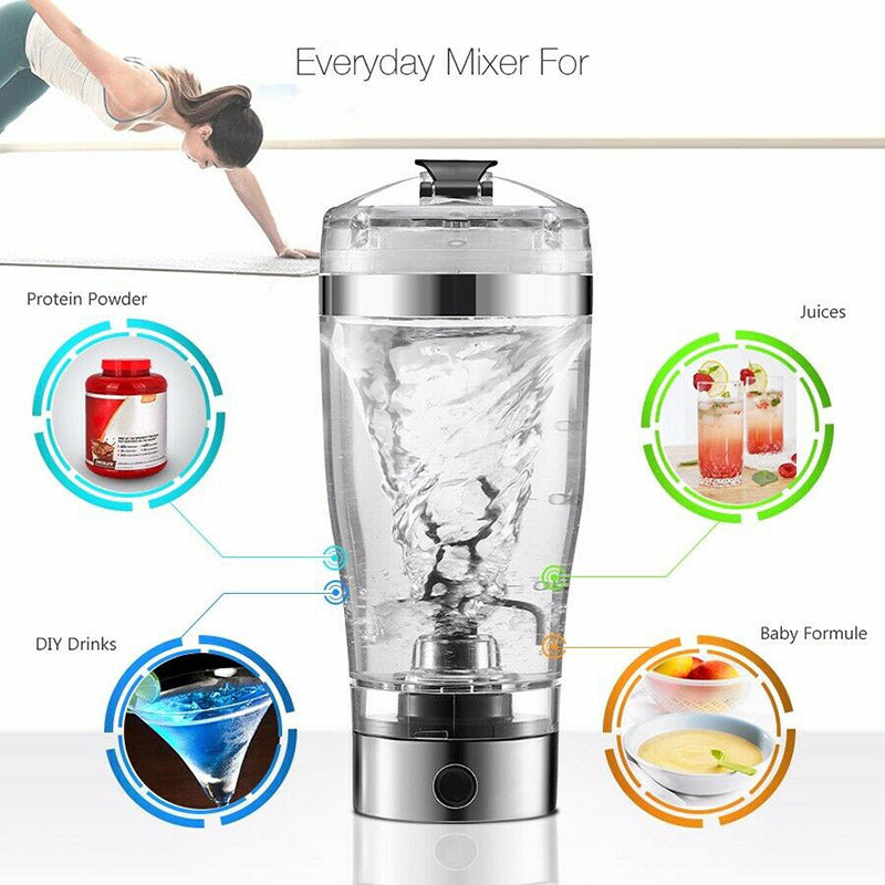 Electric Protein Shake Stirrer USB Shake Bottle Milk Coffee Blender Kettle Sports And Fitness Charging Electric Shaker Cup