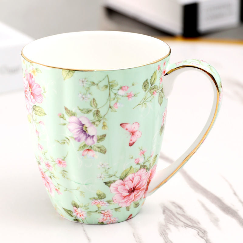 Nostalgic Coffee Ceramic Tea Cup Suit flowers