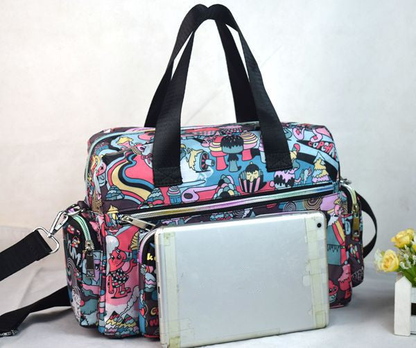 Women's  Flower Cloth Waterproof Portable Shoulder Messenger Bag